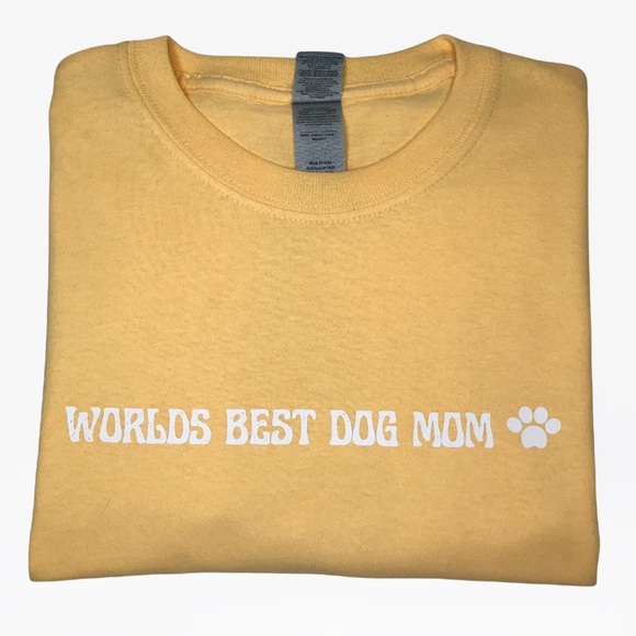 WORLDS BEST DOG MOM Unisex Adult 100% Cotton Crewneck T-Shirts - Various - Picture 10 of 11
